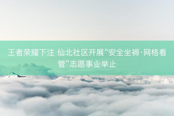 王者荣耀下注 仙北社区开展“安全坐褥·网格看管”志愿事业举止
