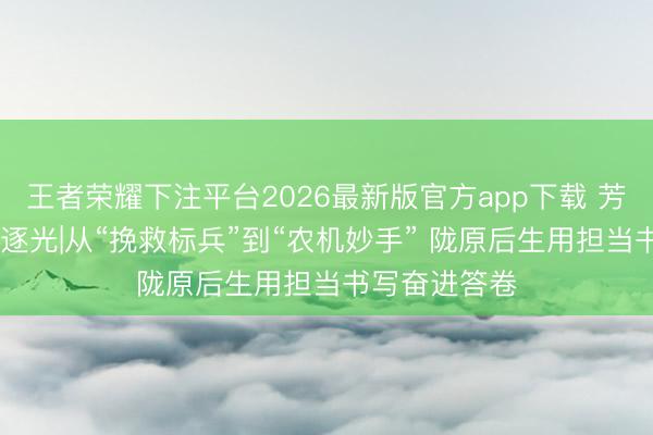 王者荣耀下注平台2026最新版官方app下载 芳华华章 丝路逐光|从“挽救标兵”到“农机妙手” 陇原后生用担当书写奋进答卷
