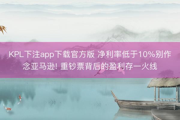 KPL下注app下载官方版 净利率低于10%别作念亚马逊! 重钞票背后的盈利存一火线
