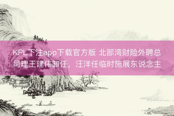 KPL下注app下载官方版 北部湾财险外聘总司理王建伟卸任，汪洋任临时施展东说念主