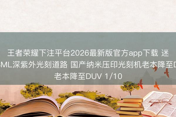 王者荣耀下注平台2026最新版官方app下载 迷漫绕开ASML深紫外光刻道路 国产纳米压印光刻机老本降至DUV 1/10