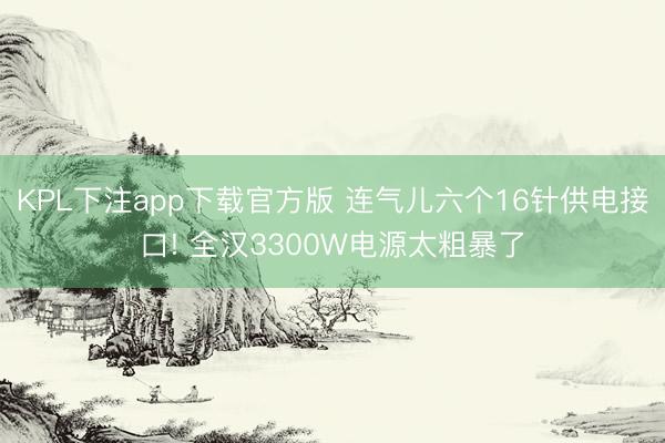 KPL下注app下载官方版 连气儿六个16针供电接口! 全汉3300W电源太粗暴了