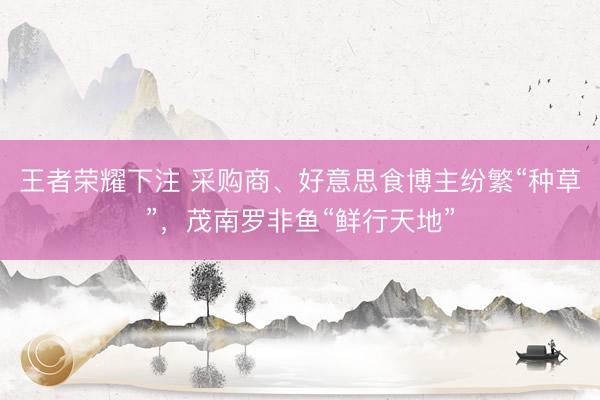 王者荣耀下注 采购商、好意思食博主纷繁“种草”,茂南罗非鱼“鲜行天地”